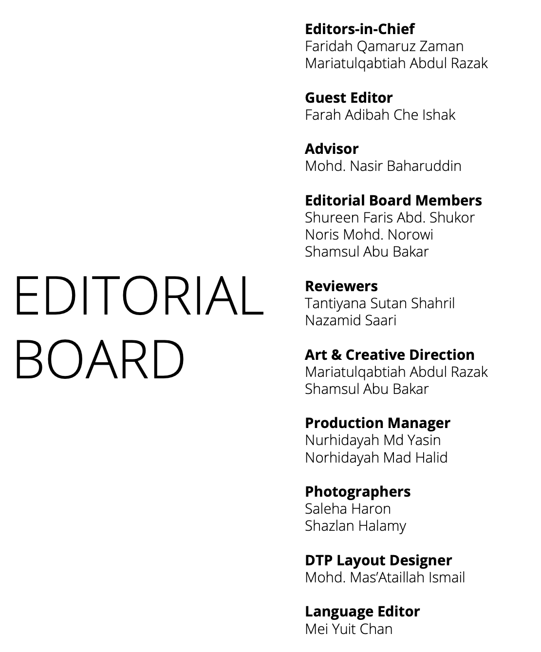 Editorial List